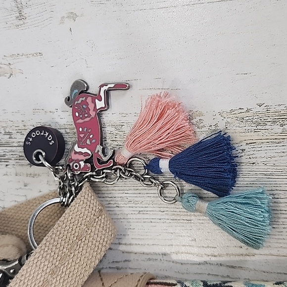 Sakroots Artist Circle Coated Canvas Turquoise Pink Beige Crossbody Purse FLAWS - Picture 6 of 14